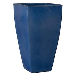 16.5 in. L x 29.5 in. H Blue Snow Ceramic Square Planter with High-fire Treatment