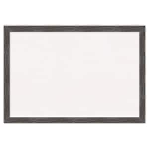 Woodridge Rustic Grey Wood White Corkboard 39 in. x 27 in. Bulletin Board Memo Board