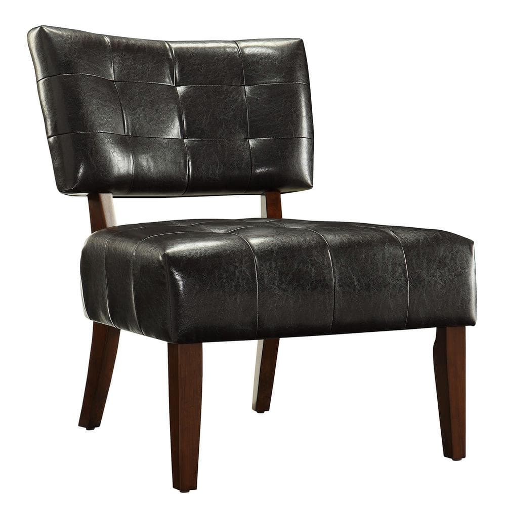 faux leather armless chair