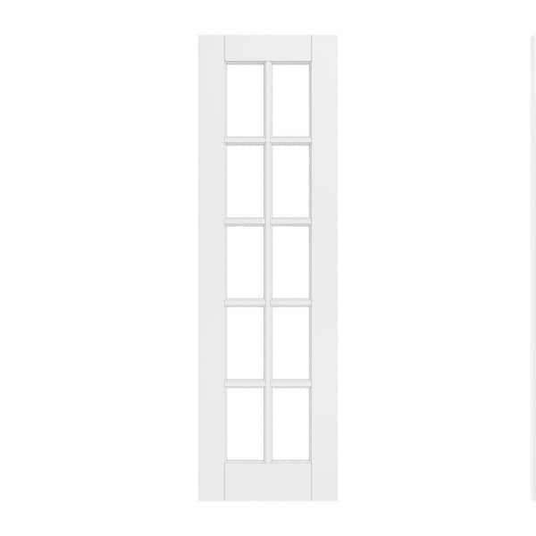 24 in. x 80 in. 10 Lite Clear Glass White Solid Core MDF Primed Standard Interior Door Slab