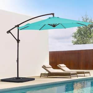 10 ft. Cantilever Round Offset Patio Umbrella in Peacock Blue