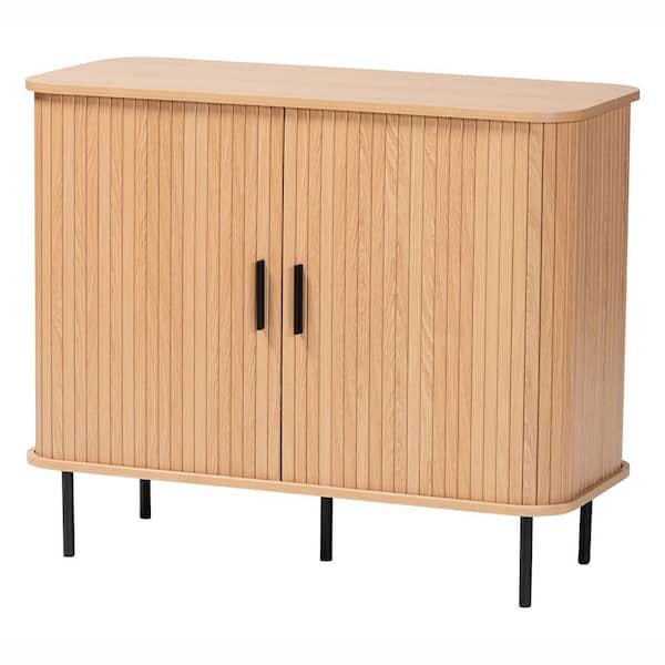 Baxton Studio Lucia Light Oak Brown 29.5 in. H Storage Cabinet 262