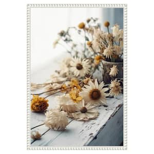 Dry Flowers Arrangement by Treechild 1 Piece Floater Frame Giclee Home Canvas Art Print 23 in. x 16 in .