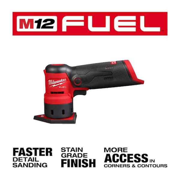 Milwaukee - M12 FUEL 12-Volt Lithium-Ion Brushless Cordless Orbital Detail Sander with M12 High Output 2.5 Ah Battery Pack