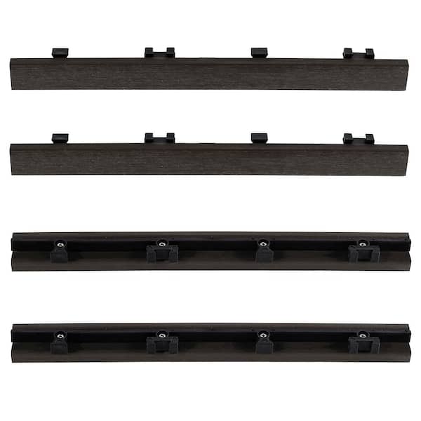 1/12 ft. x 1 ft. Quick Deck Composite Deck Tile Straight Trim in Indonesian Merbau (4-Pieces/Box)