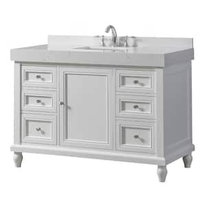 Classic Exclusive 48 in. W x 23 in. D x 36 in. H Bath Vanity in White with White Culture Marble Top