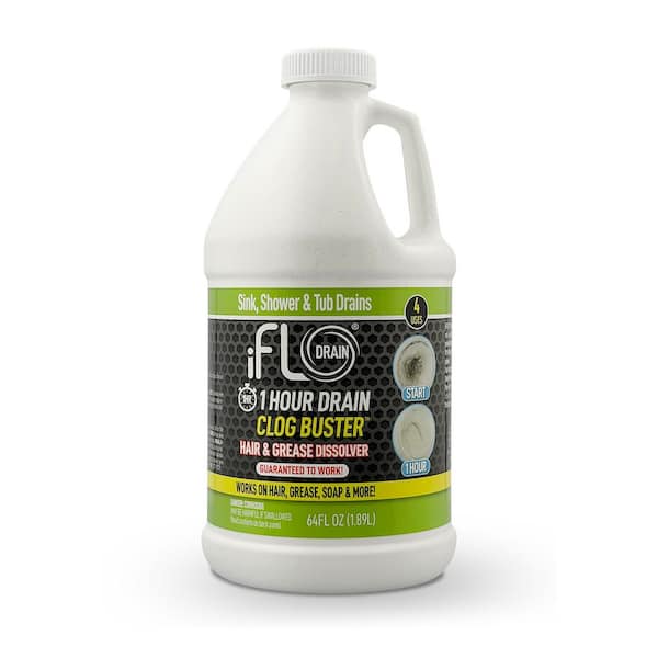 64 oz. 1-Hour Drain Clog Buster, Drain Cleaner and Clog Remover, For Clogged and Slow-Moving Sink, Tub and Toilet Drains