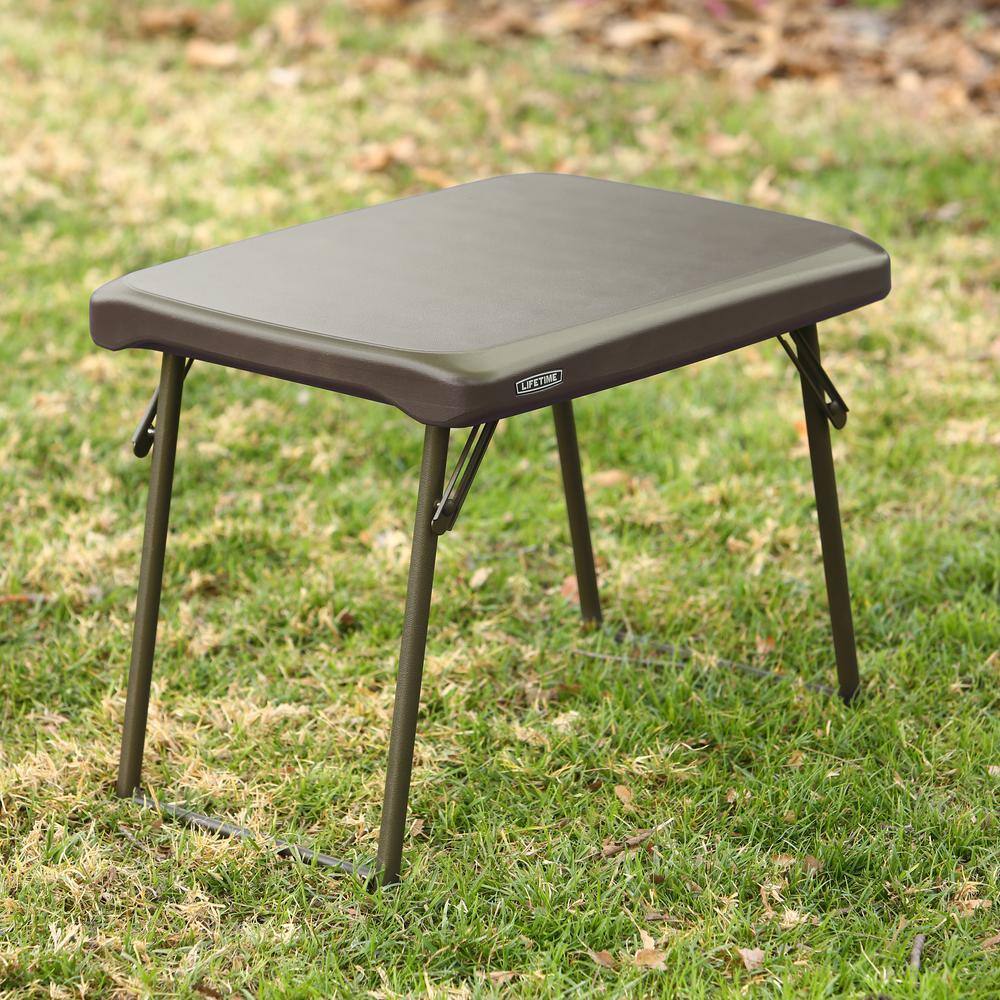 Lifetime 24-Inch Brown HDPE Folding Table with Steel Frame