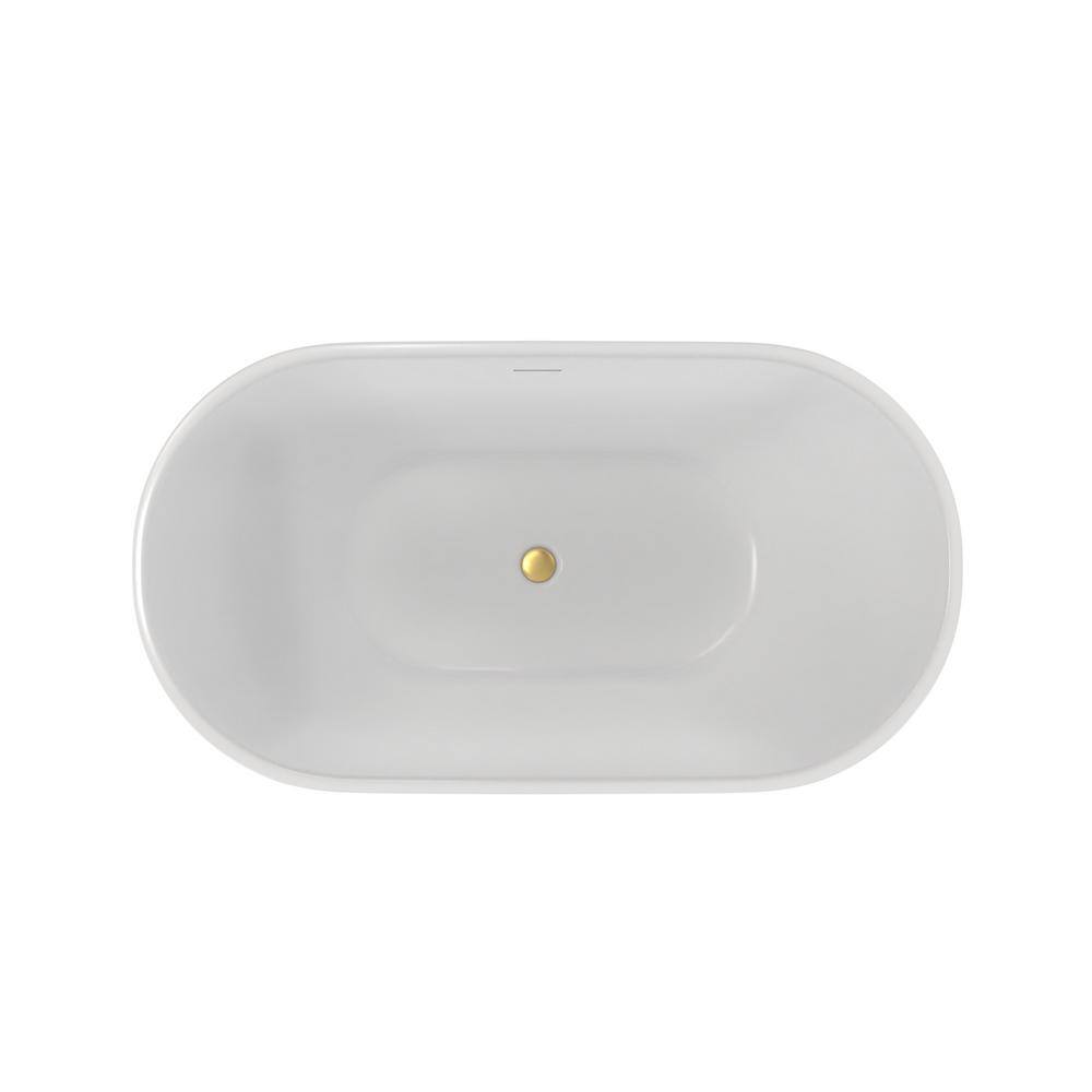 Alliance Pro 67" White Acrylic Freestanding Oval Bathtub