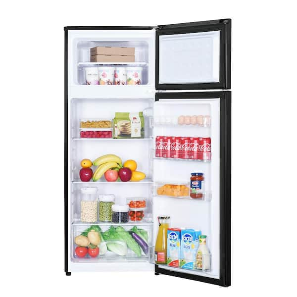 7.3 cu. ft. 2-Door Mini Fridge in Black with Freezer