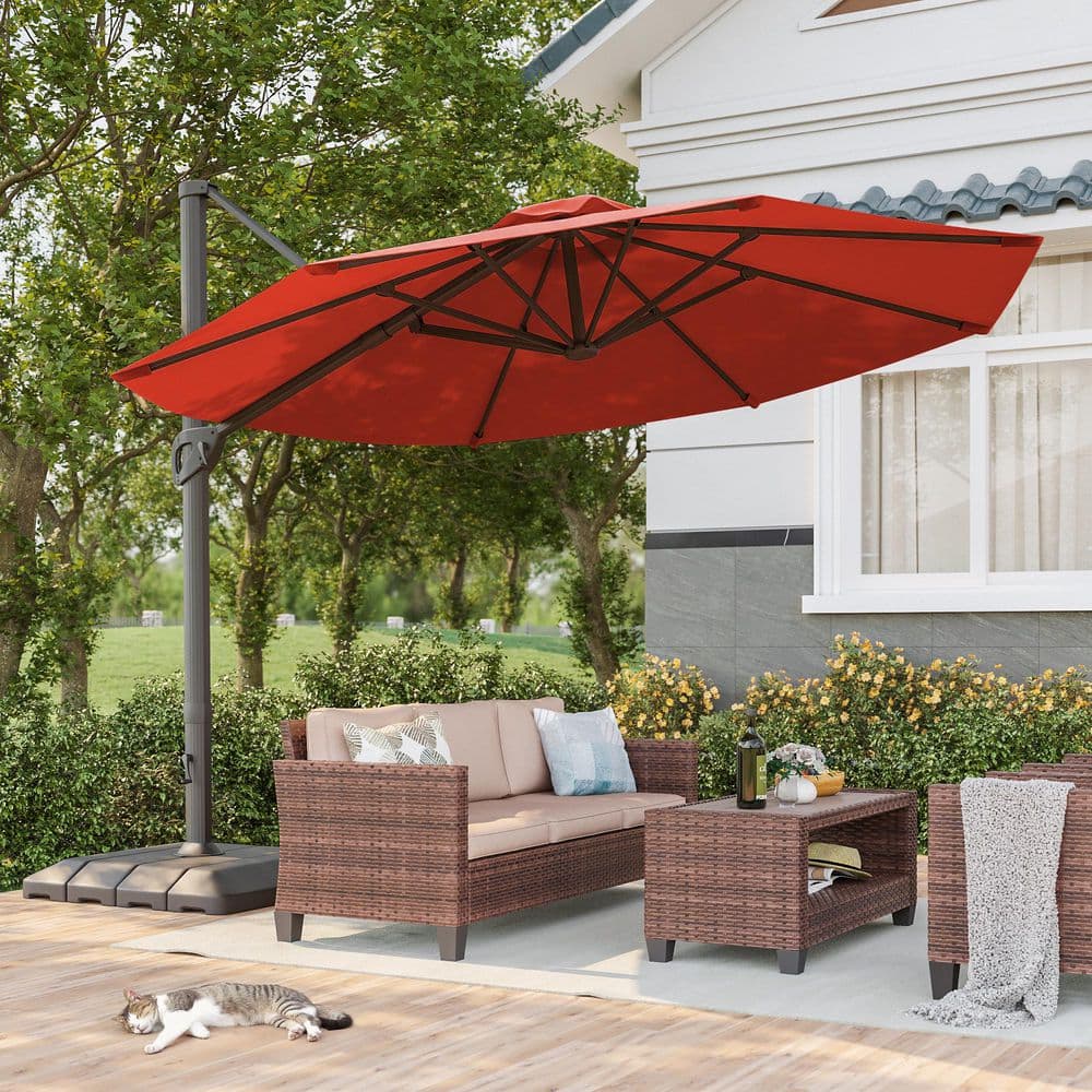 half price sale on 11 to 13 offset patio umbrellas ZLACUIU 10x13FT Cantilever Outdoor Umbrellas, Double Top Large Rectangle Umbrella, Heavy Duty 360 Rotation Outdoor Sun Shade Umbrella for Garden Deck Pool Backyard Patio, Beige : Patio, Lawn so that you can keep cool and avoid the damage of the hot sun GRAND Patio 11 ft Outdoor