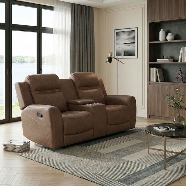 Lazzara Thorne 74 in W Microfiber Fabric 2-Seater Manual Double