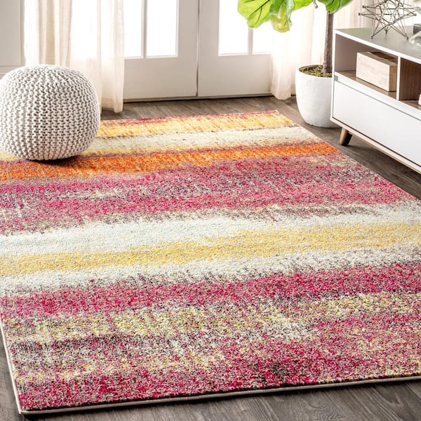 JONATHAN Y Contemporary Pop Modern Abstract Vintage Cream/Pink 5 ft. x 8 ft. Area Rug