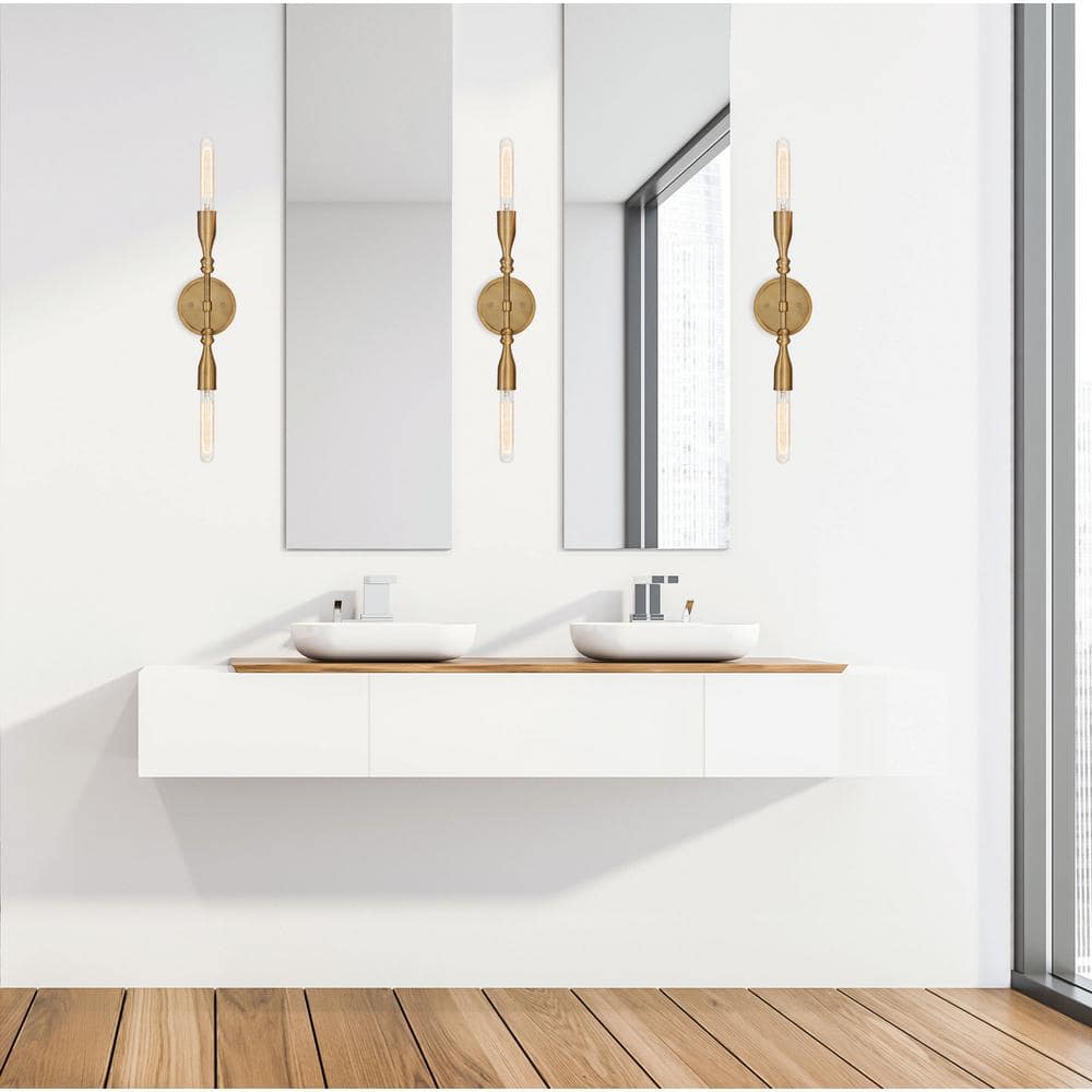 Louise 13.5" Old Satin Brass Dimmable Wall Sconce