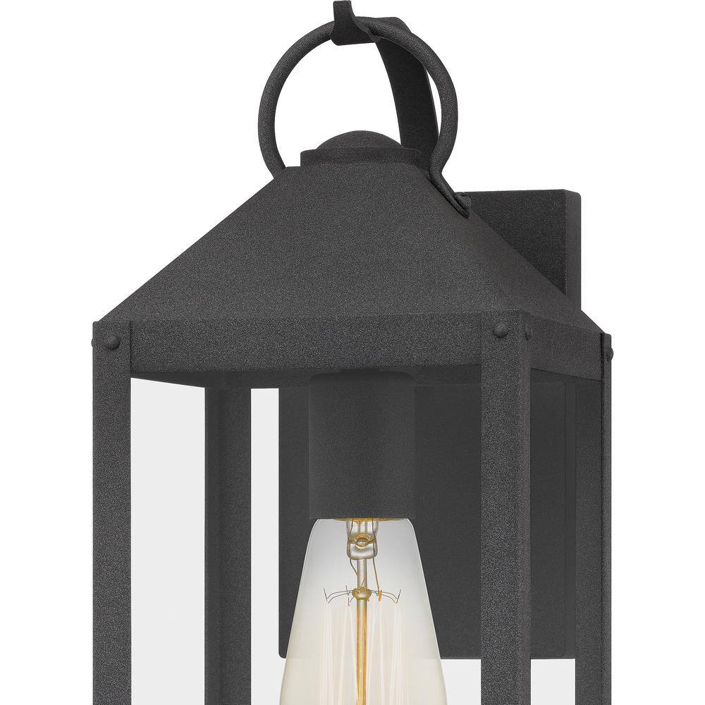 Thorpe 15" Mottled Black Metal Outdoor Wall Sconce