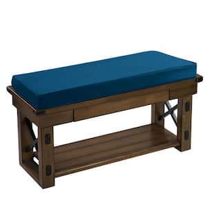42 in. x 18 in. x 3 in. Outdoor Patio Bench Cushion, Teal