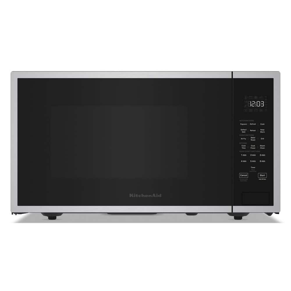 KitchenAid 22 in. 1.5 cu. ft. Countertop Microwave in PrintShield Stainless with Air Fry Function -  KMCS522PPS