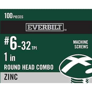 #6-32 x 1 in. Combo Round Head Zinc Plated Machine Screw (100-Pack)