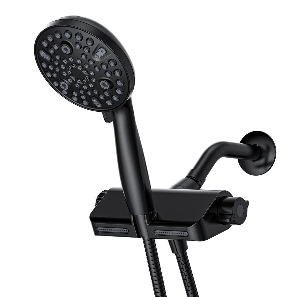 Matte Black Multi-Function Handheld Shower Head with Filter and Wall Mount