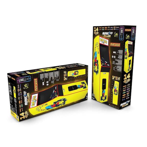 ARCADE1UP Pac-Man Deluxe Arcade Machine Gaming Cabinet with 14