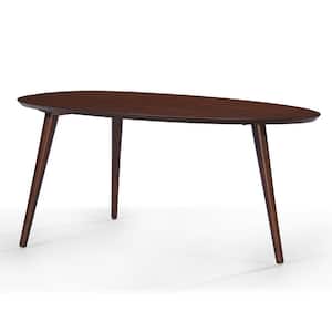 40 in. Walnut Brown Medium Oval Wood Coffee Table