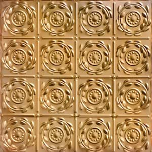 Crowning Glory Lincoln Copper 2 ft. x 2 ft. Decorative Tin Style Lay-in Ceiling Tile (48 sq. ft./case)