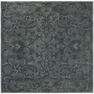 Antiquity Gray/Multi 6 ft. x 6 ft. Square Floral Area Rug