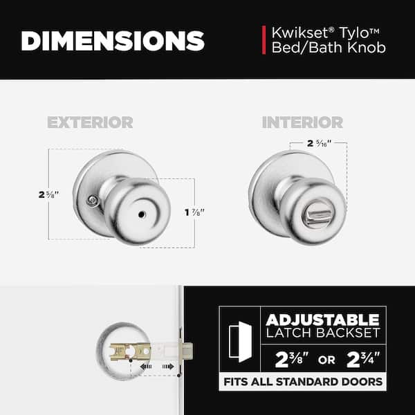 Tylo Satin Chrome Bed/Bath Door Knob Tylo Satin Chrome Bed/Bath Door Knob