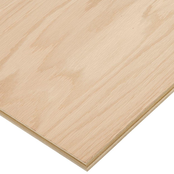 Columbia Forest Products 3/4 in. x 4 ft. x 8 ft. PureBond Red Oak Plywood  165956 - The Home Depot