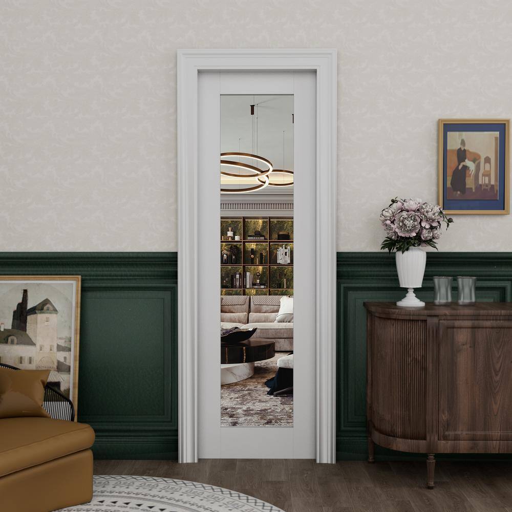 White Primed MDF Pocket Door Frame with Soft Close Hardware Kit