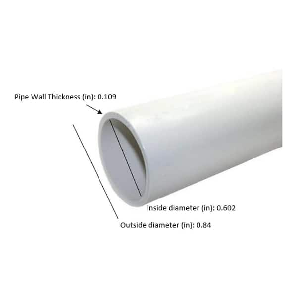 1/2 in. x 10 ft. White PVC SCH 40 Potable Pressure Water Pipe