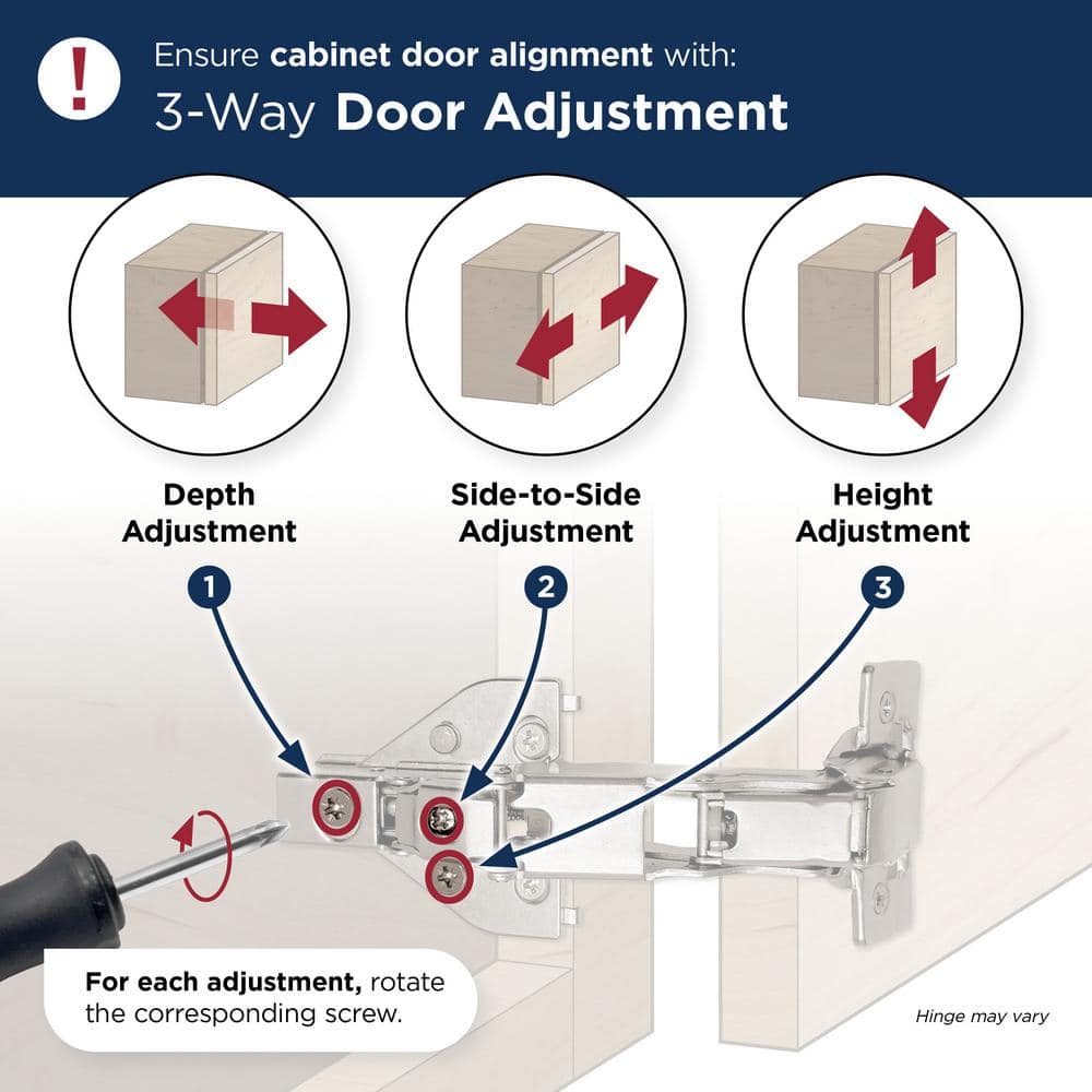 Nickel Soft Close 165 Degree Frameless Cabinet Hinge Pair