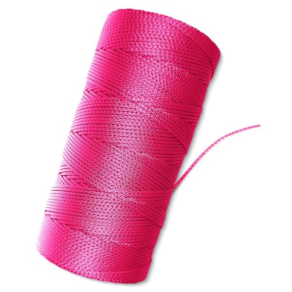 Angel Sar 1000 ft. Braided Nylon String for Gardening or Masonry Fluorescent Pink