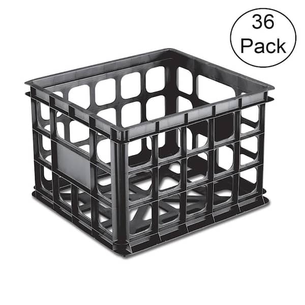 Sterilite 6.0 Gal. Plastic Black Storage Box Crate, Black