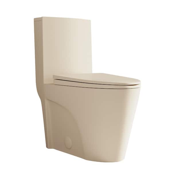 St. Tropez 1-Piece 12 in. Rough-In 1.1/1.6 GPF Dual Flush Elongated ADA Toilet in Matte Bisque