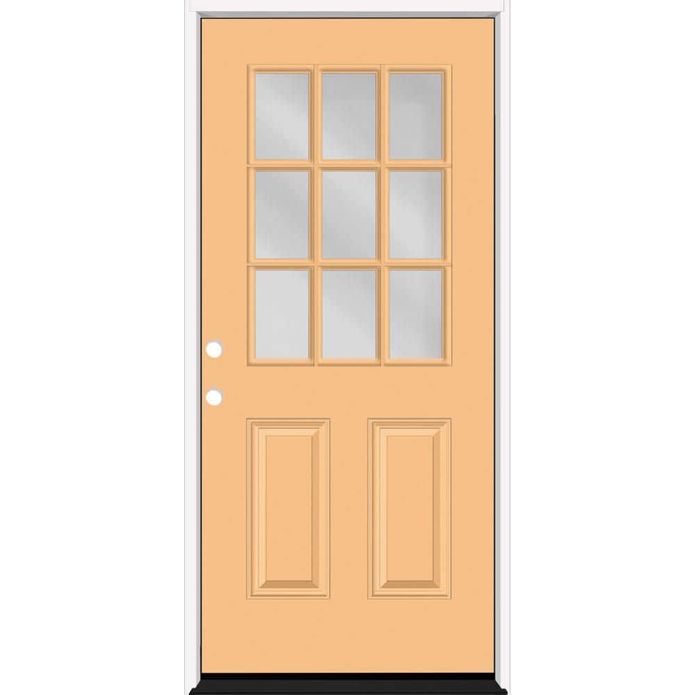 Reliant 32 in. x 80 in. 2P HalfLite 9L SDL Clear Glass RHIS Jackfruit Finish Fiberglass Prehung Front Door 6-9/16 Jamb price history on PriceWatchPro
