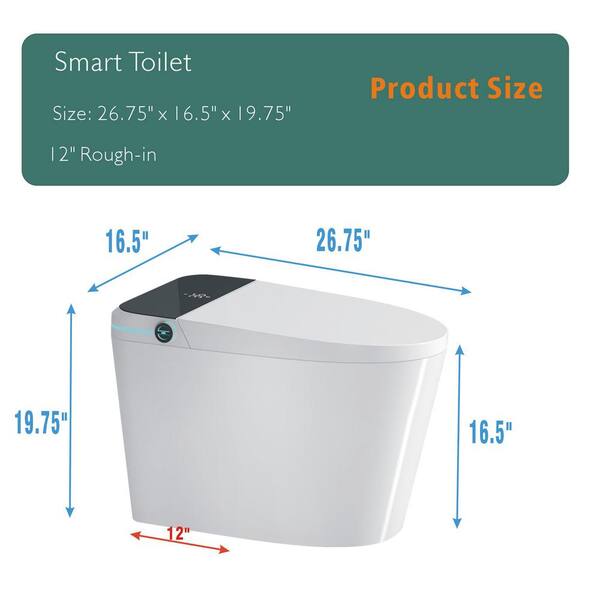 FUNKOL Elongated Smart Bidet Toilet with Auto Deodorization and Heated Seat