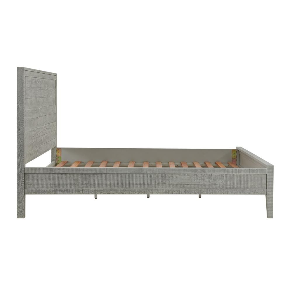 Arden Driftwood Gray Pine Wood 4-Piece King Bedroom Set