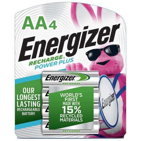 Energizer Power Plus Rechargeable AA Batteries (4 Pack), Double A Batteries
