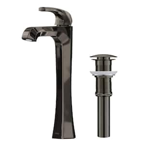 Esta Single Hole Single-Handle Vessel Bathroom Faucet with Pop-Up Drain in Gunmetal