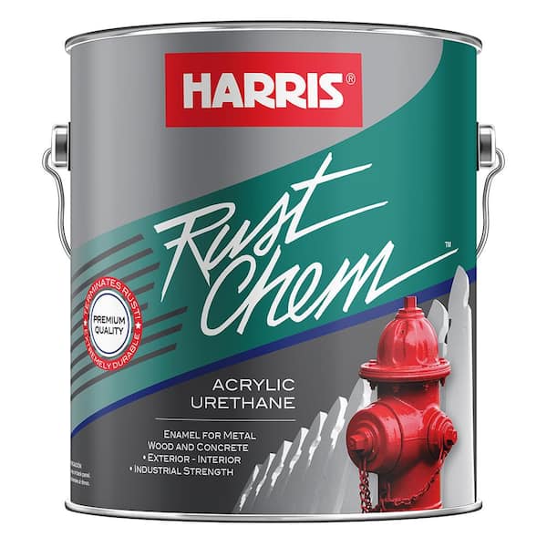 Harris Rust Chem 1 Gal. Flat White Interior/Exterior Oil Paint 24107 The Home Depot