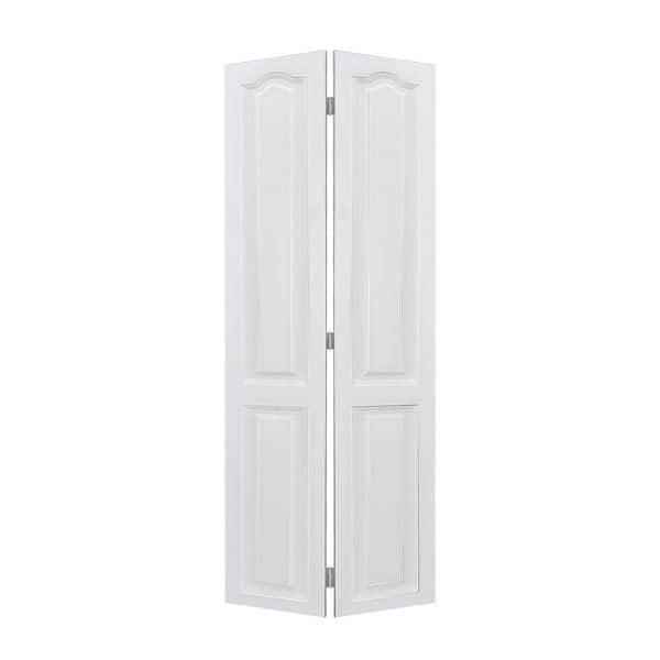 CNC Crafted Modern Door 3/4 in. Thick 44 in. x 80 in. Solid Core White Finished Vinyl Bi-Fold Door With Hardware Kit