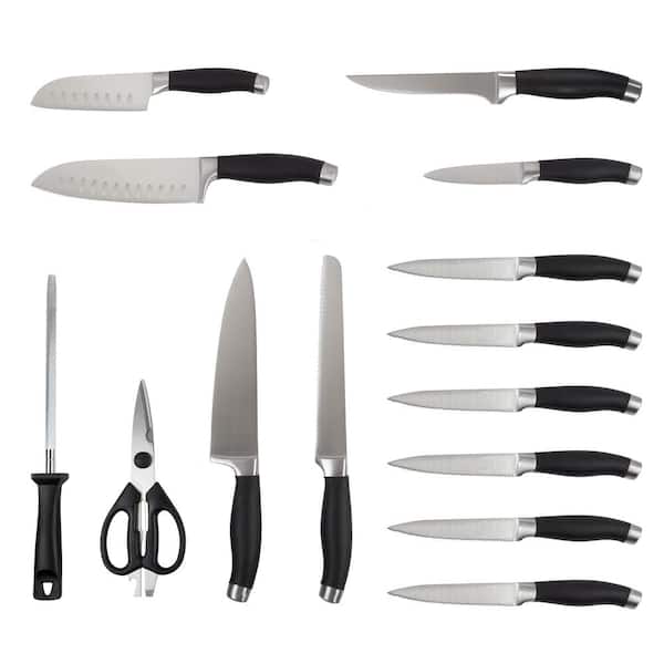 15-Piece Stainless Steel Knife Set with Wooden Block 751676CPJ