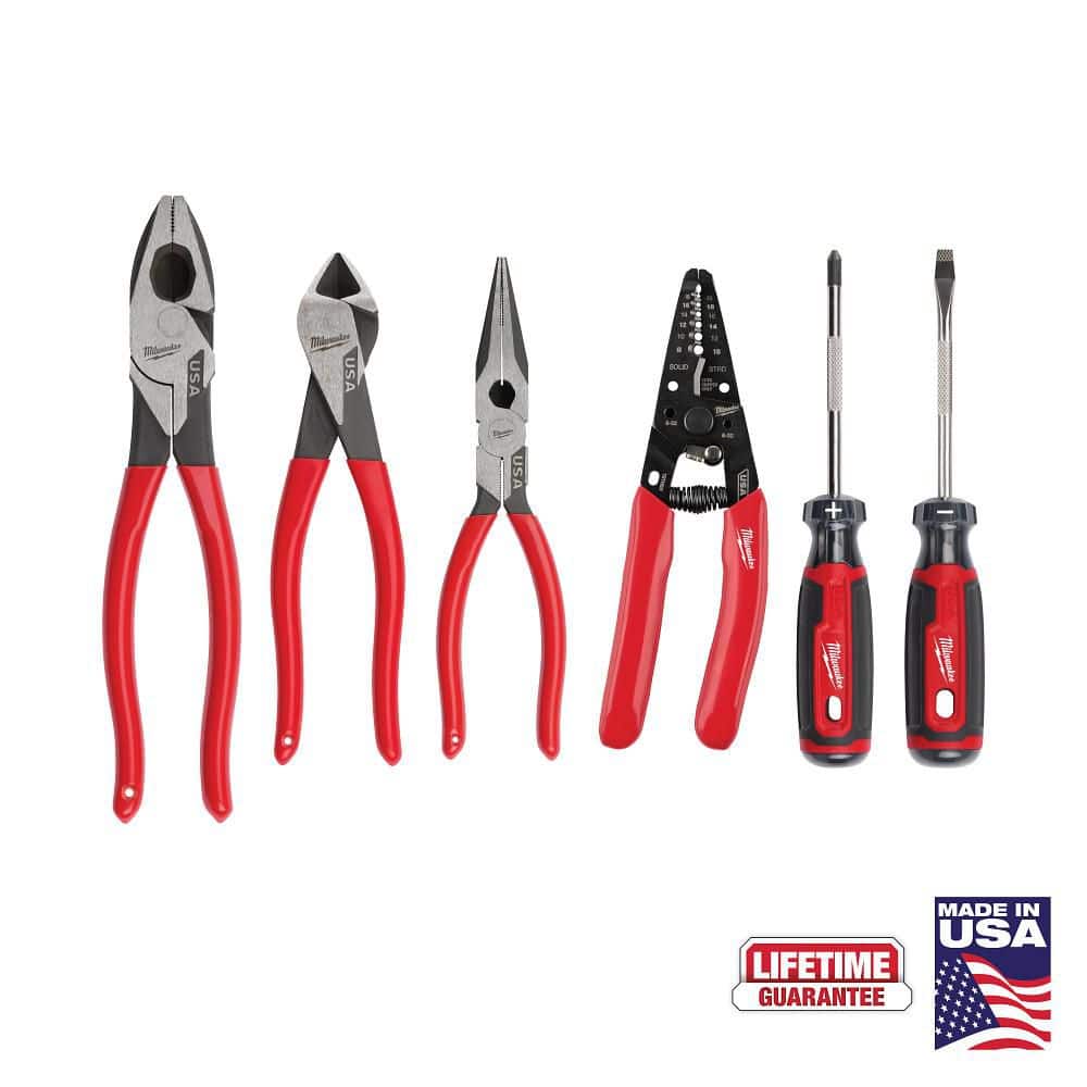 Milwaukee Dipped Grip Cutting Pliers, Wire Stripper, & Cushion