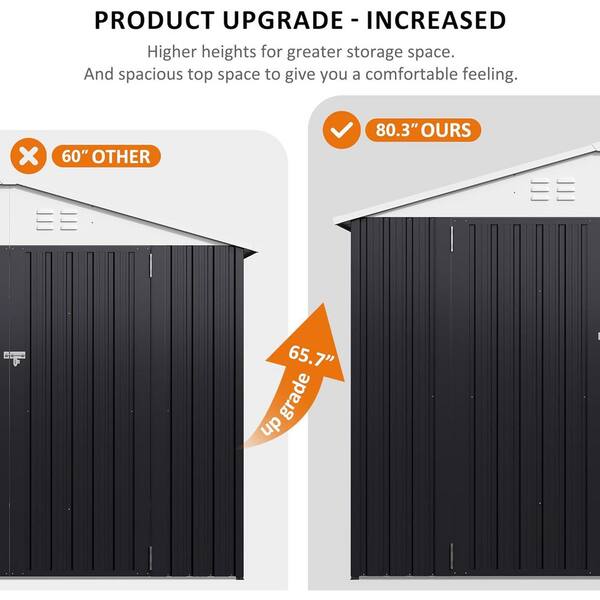 AirWire 8 ft. W x 12 ft. D Outdoor Storage Metal Shed with Updated