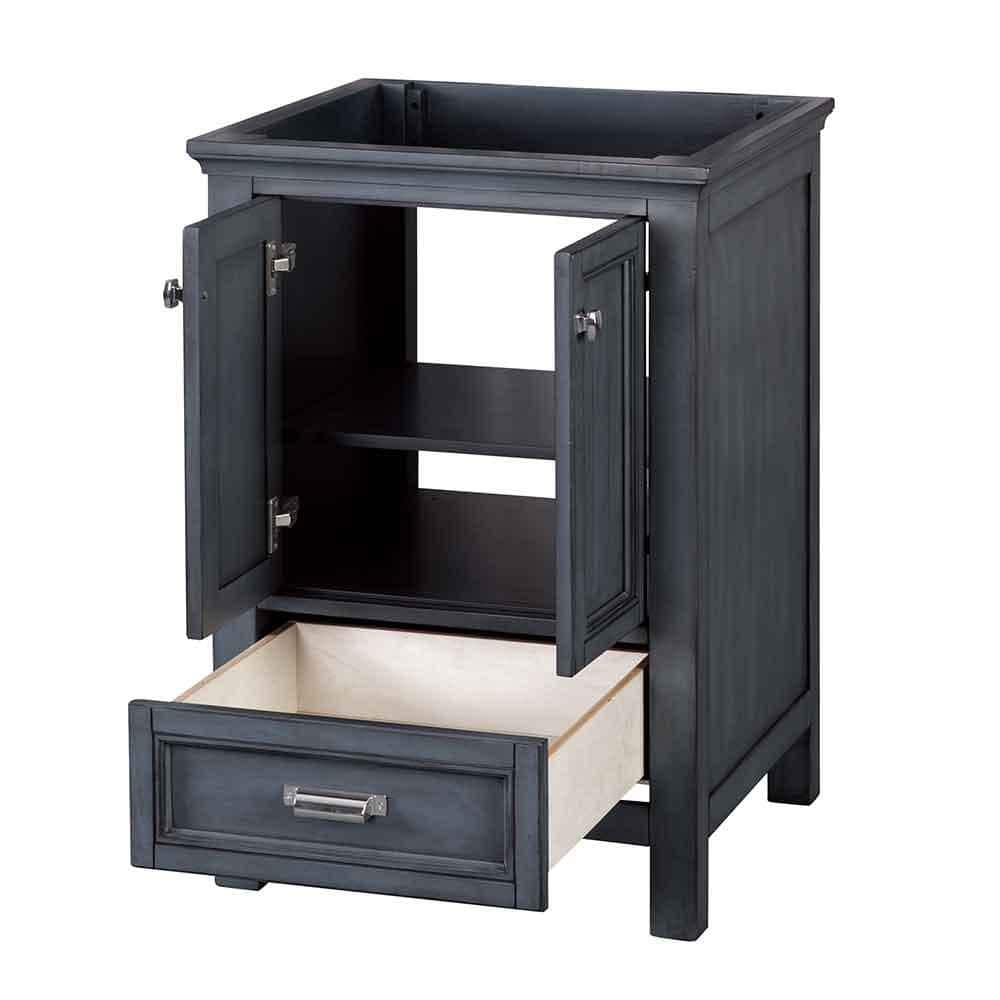 Harbor Blue 24" Wood Vanity Cabinet with Chrome Hardware