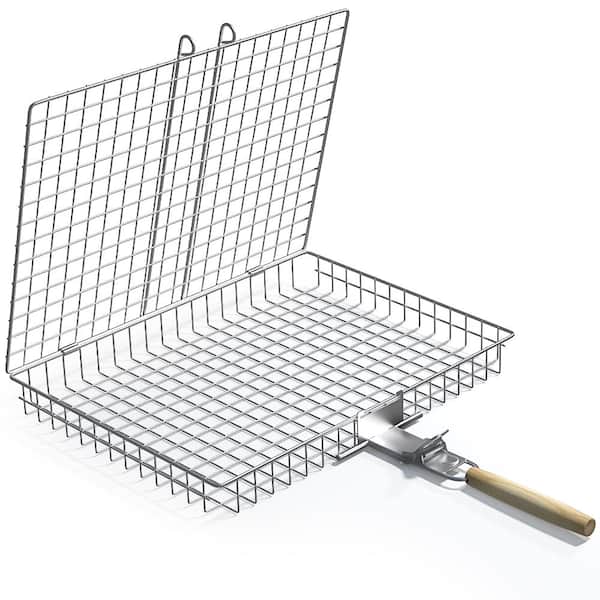 Sorbus Grill Basket Stainless Steel, Large Folding BBQ Basket with Handle for Fish, Veggies