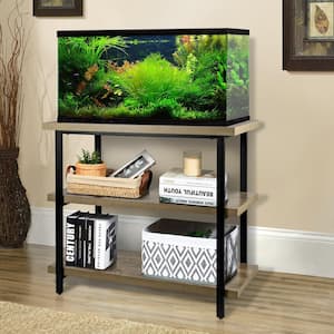 Aquarium Fundamentals Black and Gray 29 in. Accent Cabinet with 3 Shelves with Steel Frame for 29 or 37 gal. Aquariums