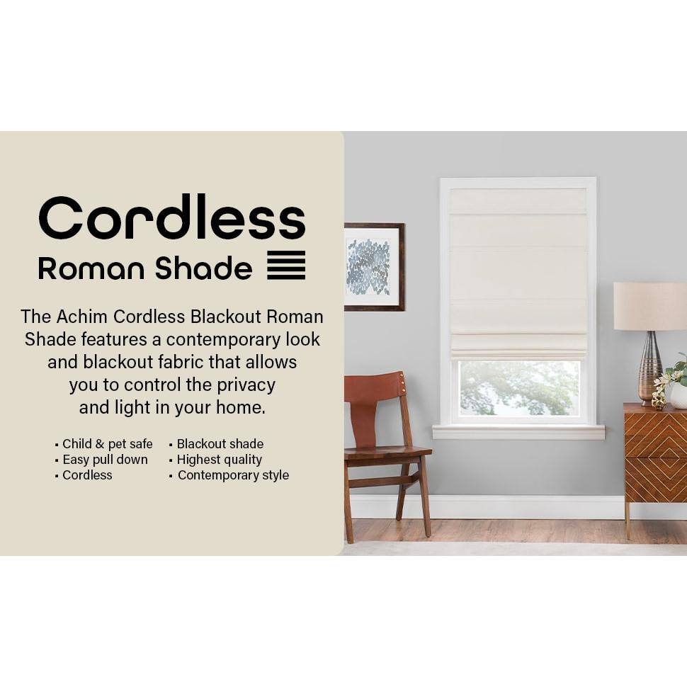 Ivory Cordless Blackout Roman Fabric Shade 64" x 30"