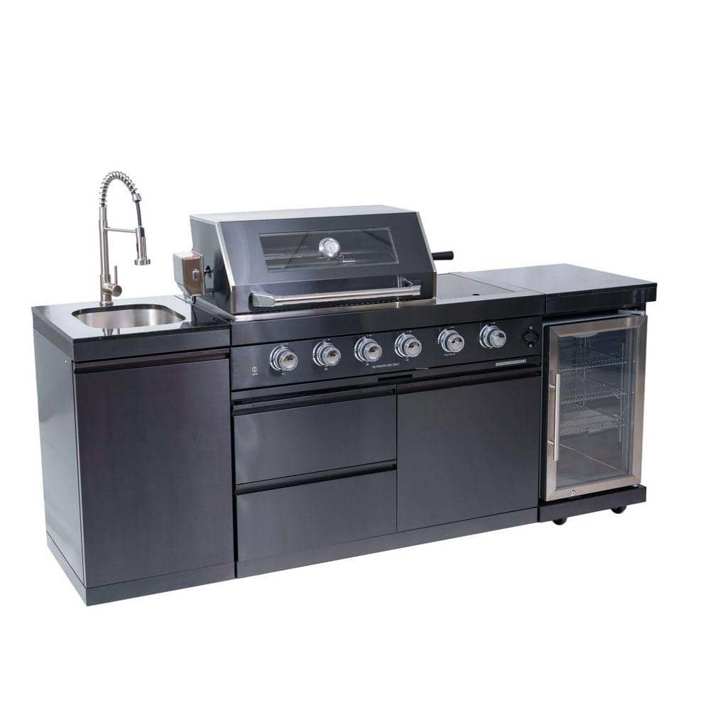 BBQコンロ 46 in. 4-Burner 72000 BTU Deluxe Stainless Steel Natural Gas